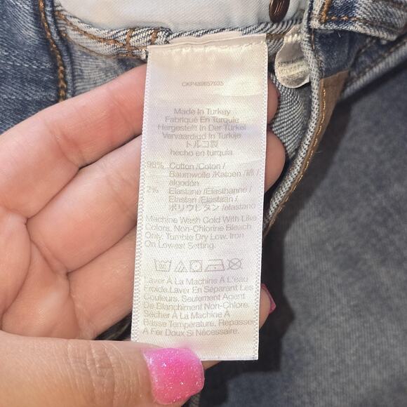 Madewell Jeans Womens 25 Blue Mid-Rise Stovepipe Straight Leg Raw Hem Stretch - Picture 5 of 11